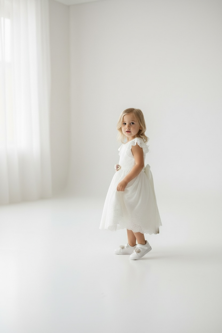 Pure Elegance Bow Dress for Girls