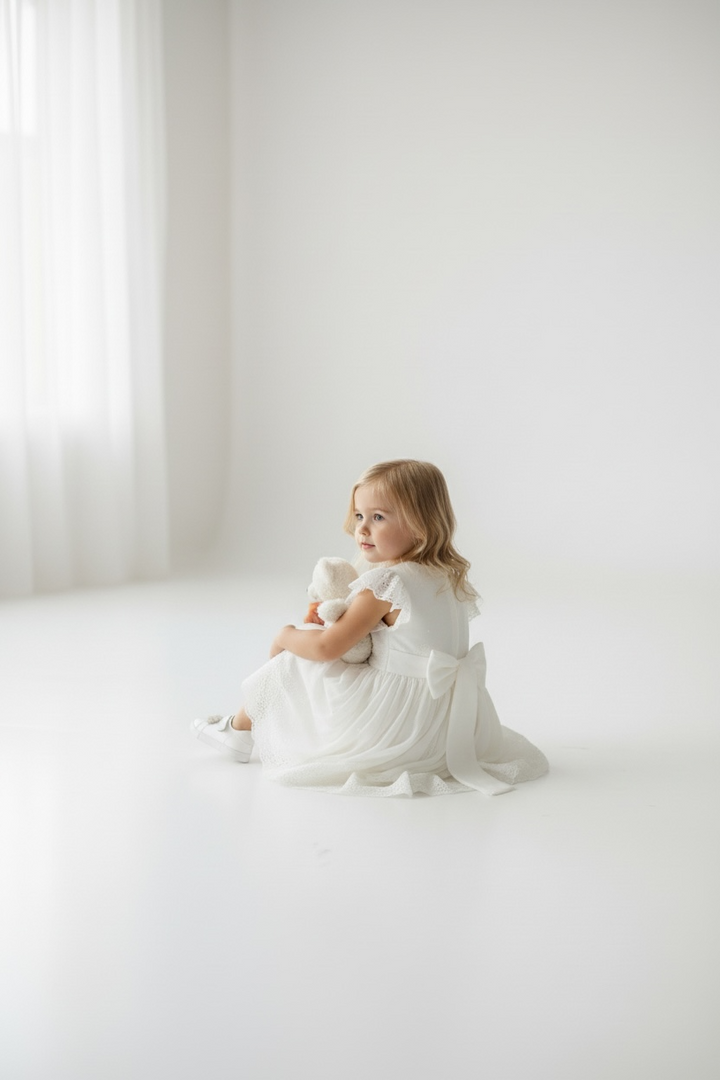 Pure Elegance Bow Dress for Girls