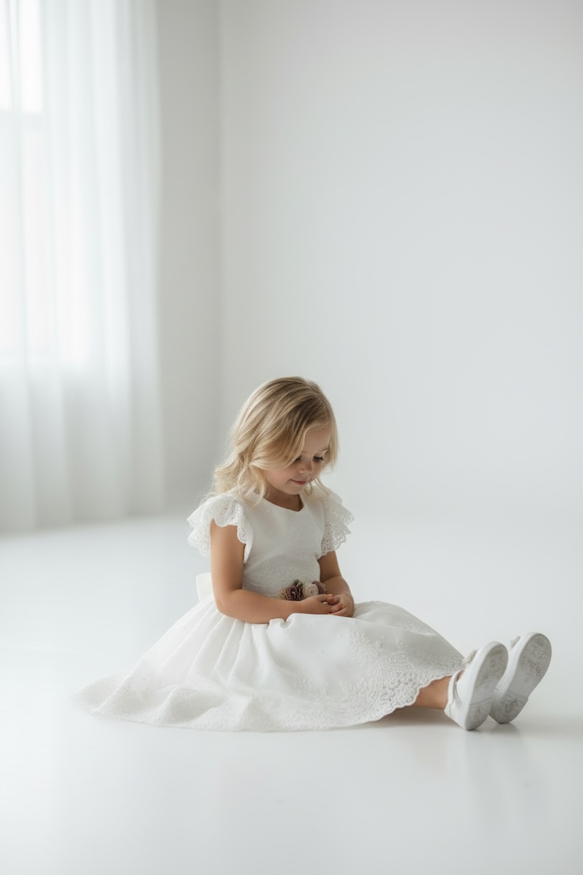 Pure Elegance Bow Dress for Girls