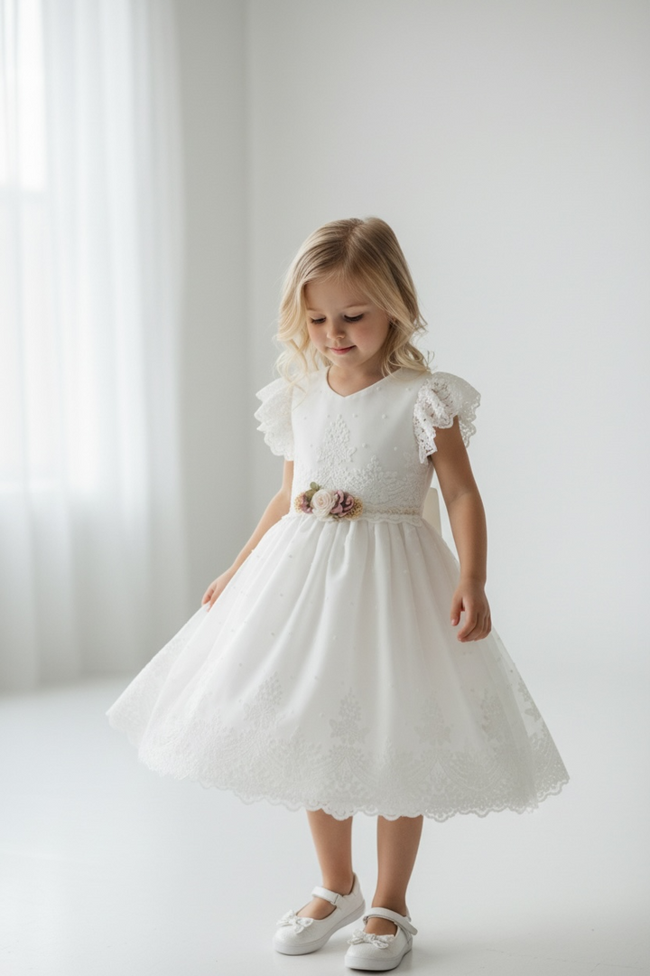 Pure Elegance Bow Dress for Girls