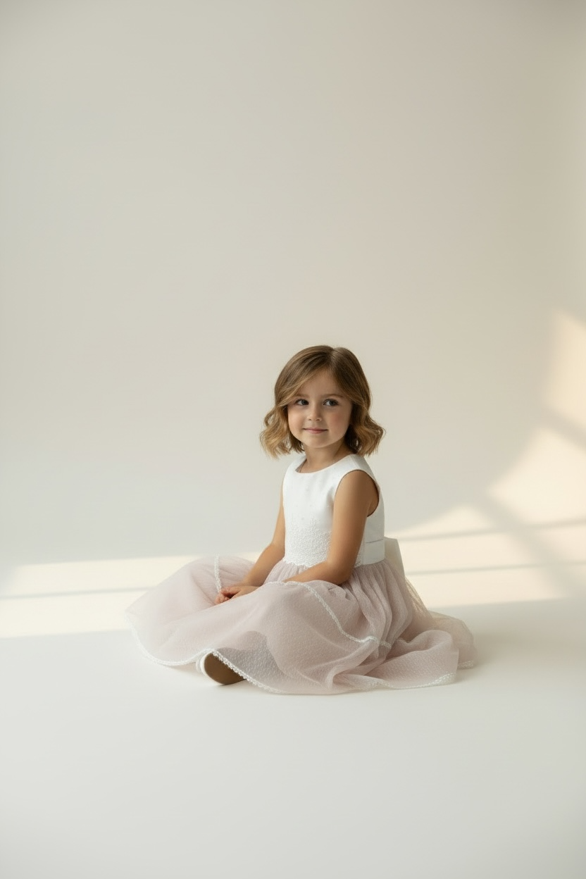 Girls Pink Tulle Dress – Elegant Princess Occasion Dress